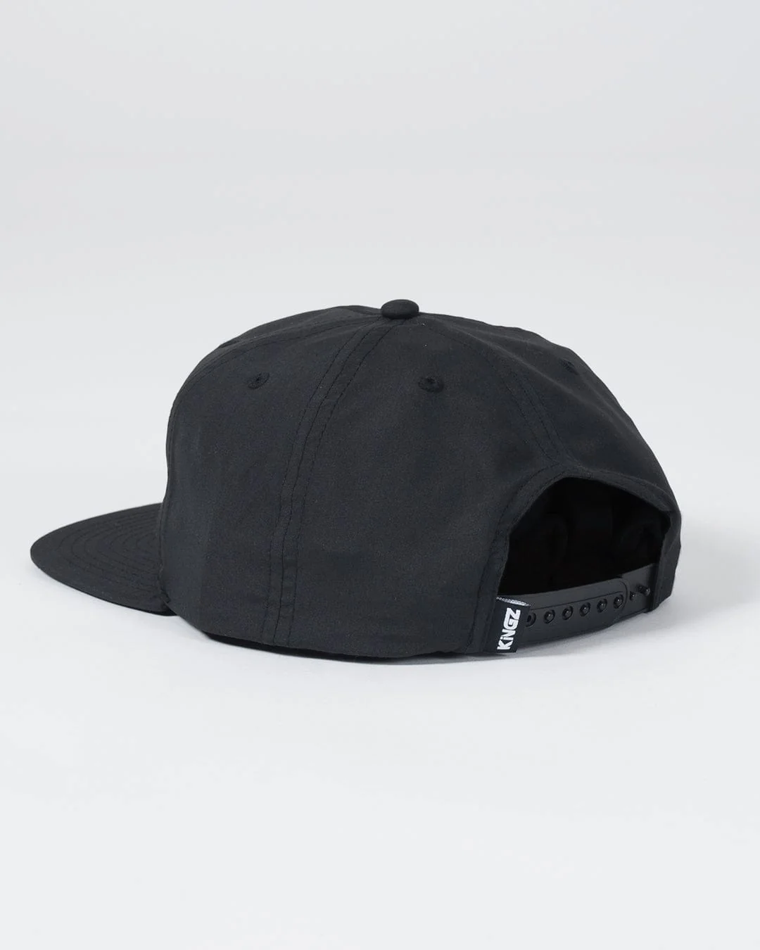Crown Patch 5-Panel Strapback Hat - Black - Image 10