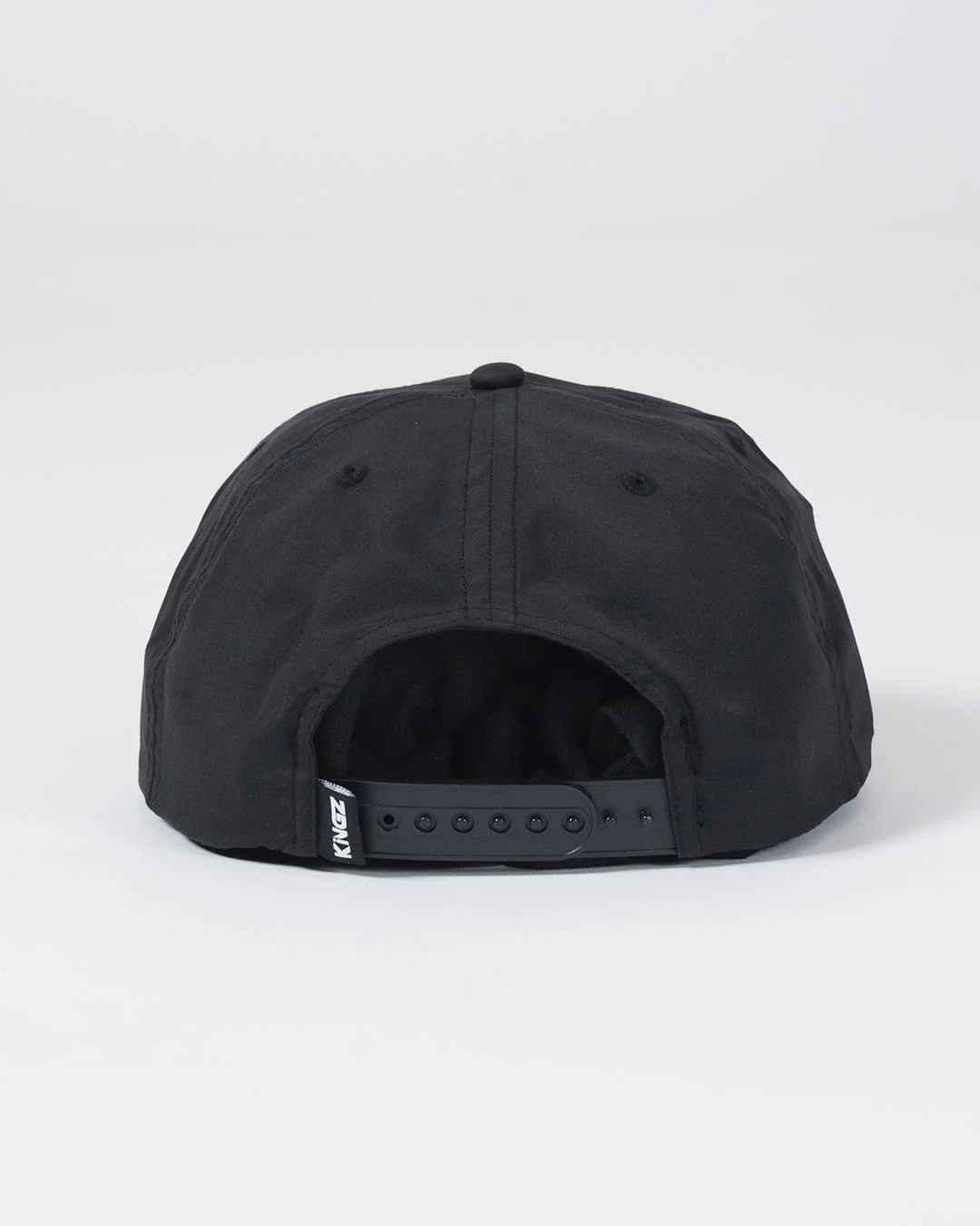 Crown Patch 5-Panel Strapback Hat - Black - Image 3