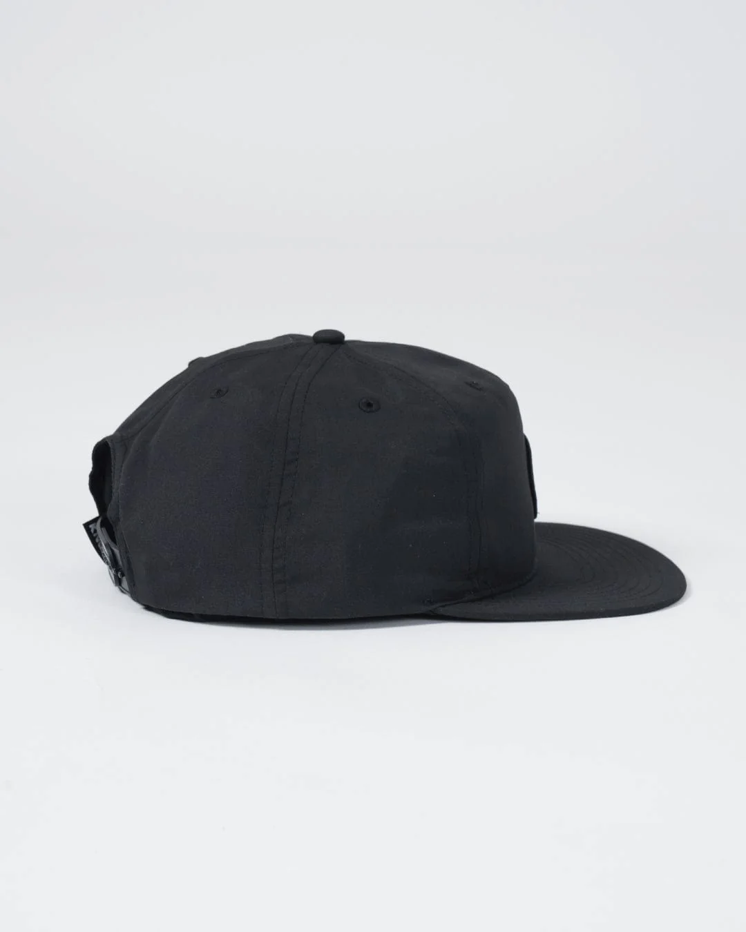 Crown Patch 5-Panel Strapback Hat - Black - Image 4