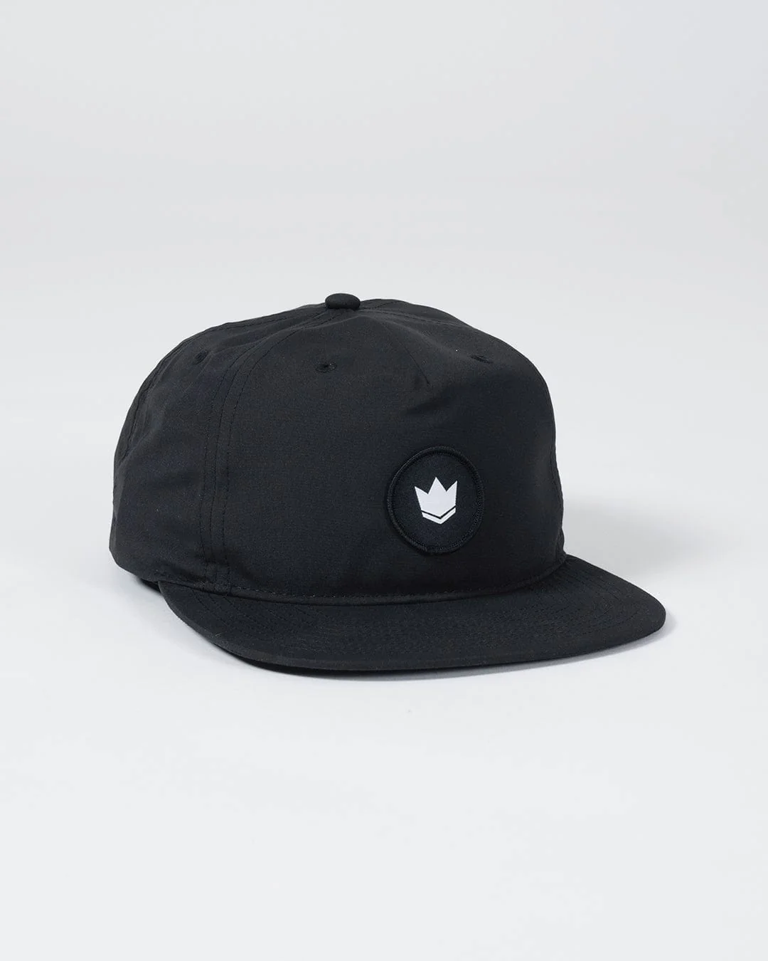 Crown Patch 5-Panel Strapback Hat - Black - Image 5