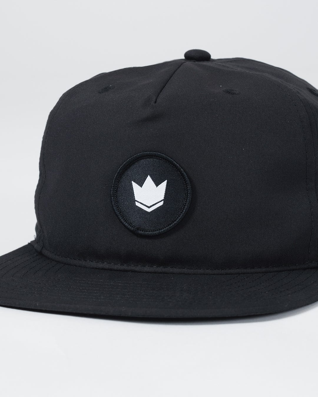 Crown Patch 5-Panel Strapback Hat - Black - Image 8