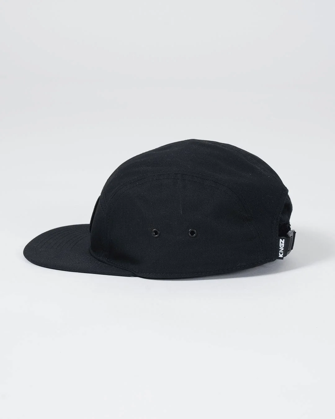 Crown Patch Strapback Hat - Black - Image 3