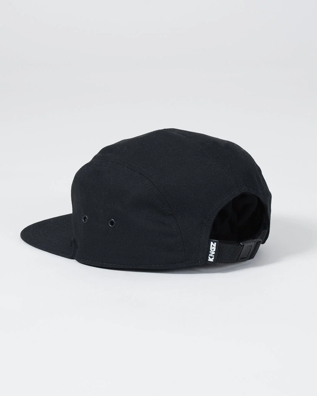 Crown Patch Strapback Hat - Black - Image 4