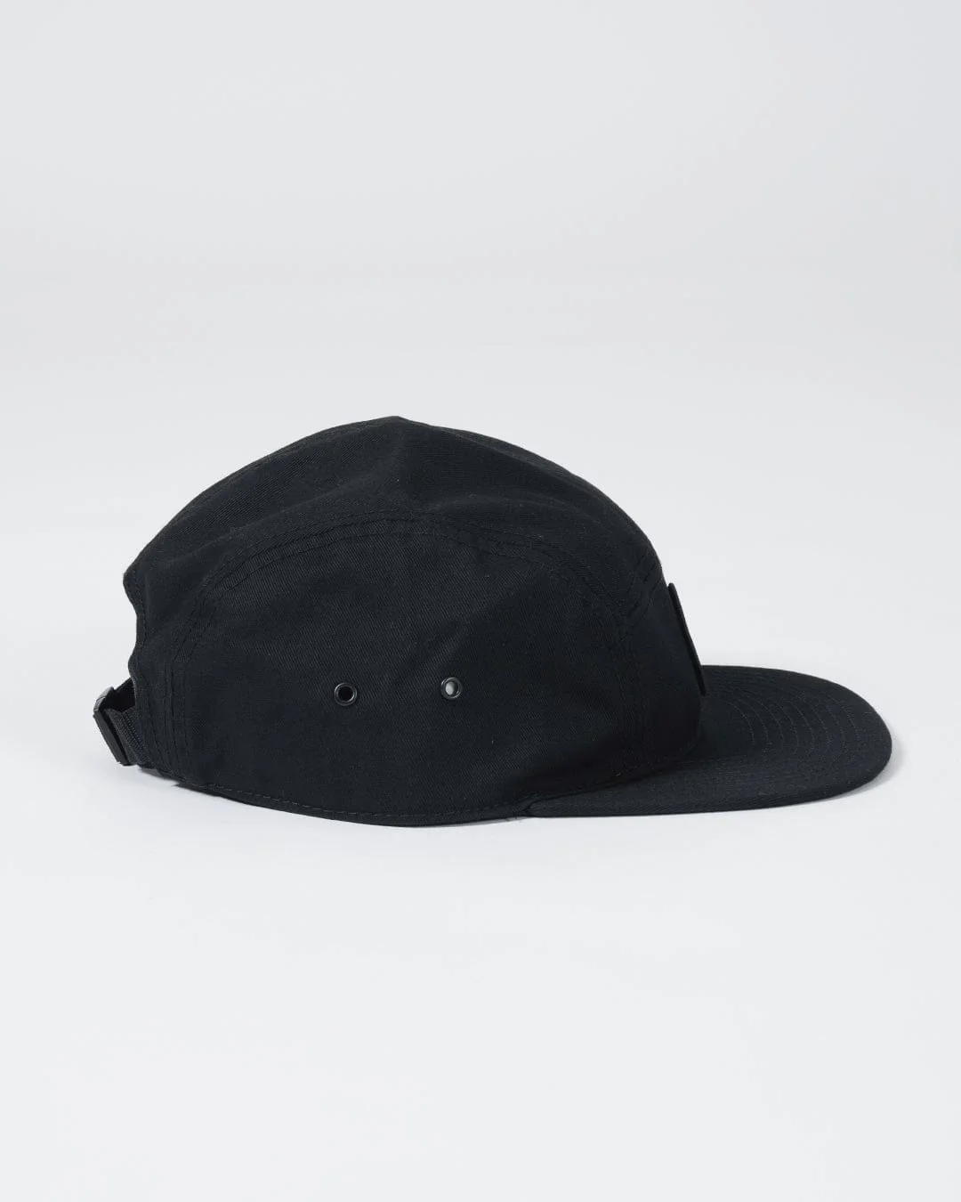 Crown Patch Strapback Hat - Black - Image 5