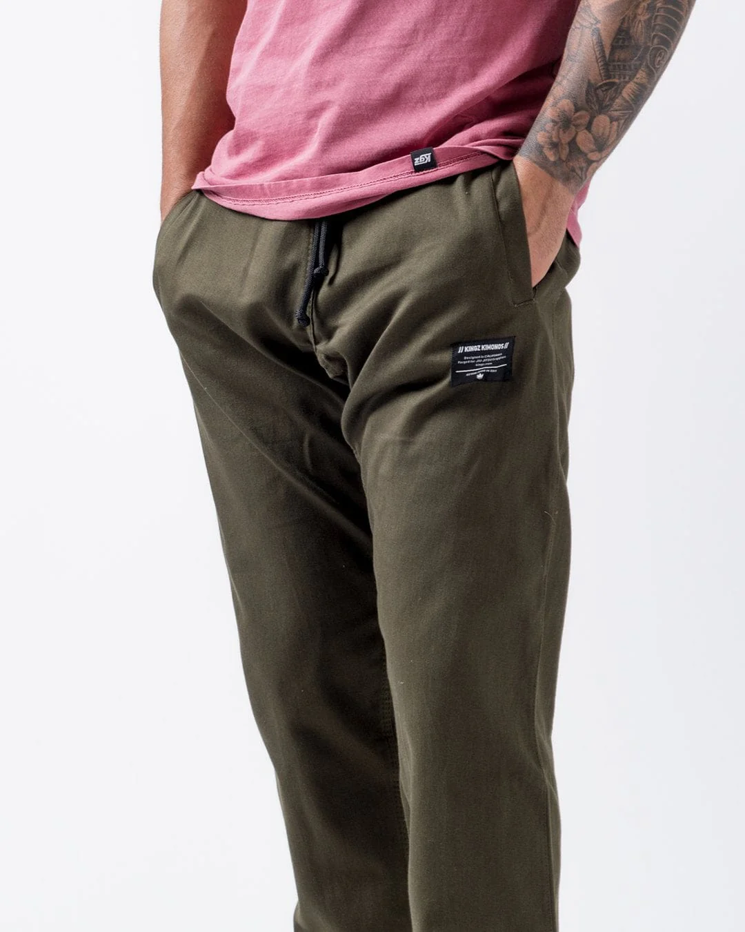 Casual Cotton Gi Pant - Military Green - Image 5